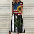 thumbnail image 1 of Robe d'Été pour Femmes 2024 Mode Grande Taille Ample Décontractée à Col en V Fête de l'Indépendance Imprimée à Manches Courtes Robes Rabais de 50 % Liquidation!, 1 of 5