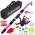 thumbnail image 1 of Fishing Pole Set Full Kits With Telescopic Fishing Rod And Spinning Reel Baits Hooks Travel Pole Set, 1 of 6