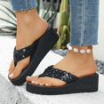 thumbnail image 3 of Women's Summer Fashion Clip Toe Solid Color Sequined Beach Slippers, 3 of 6