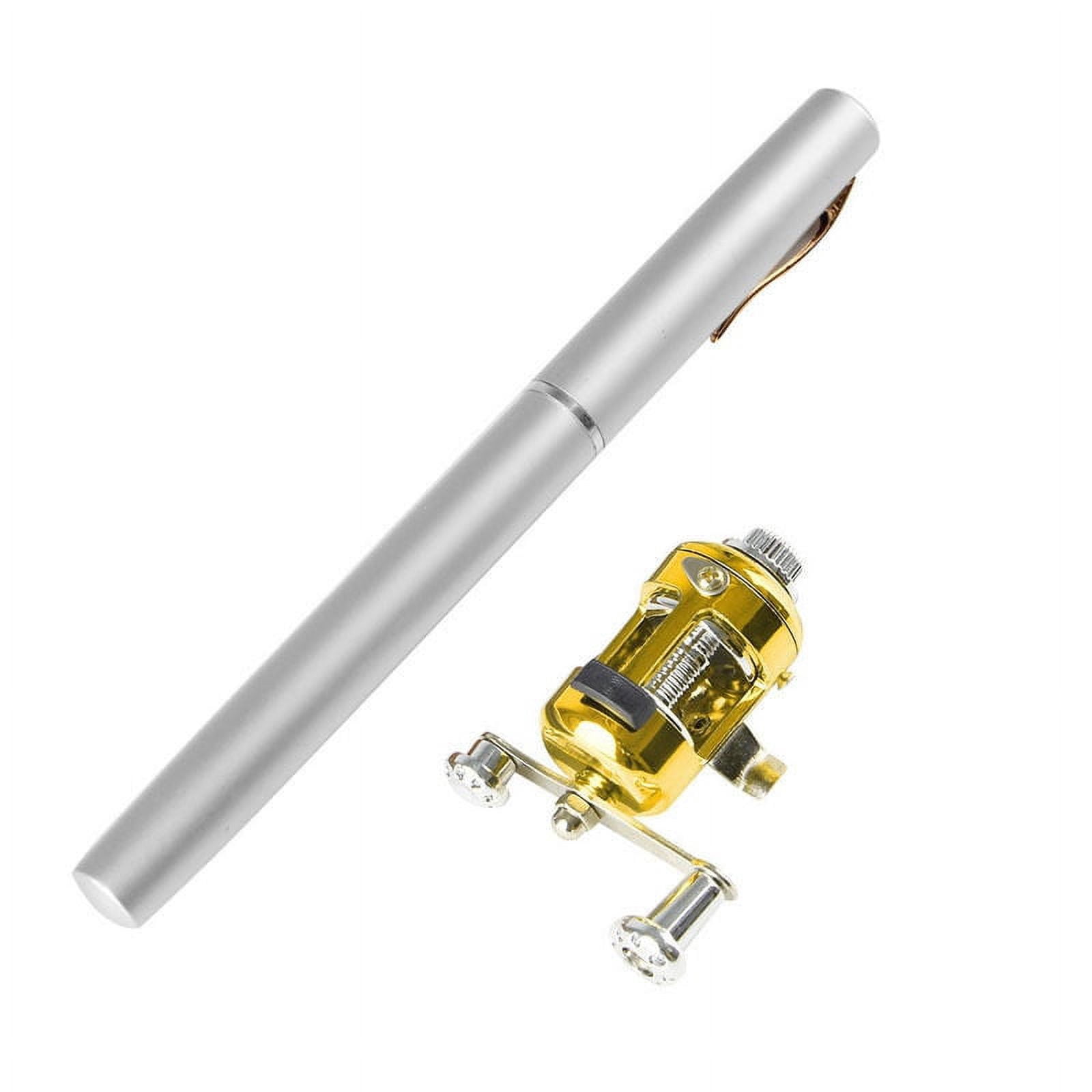 Portable Telescopic Fishing Rod with Mini Pen Reel – Alloy Pocket Pole for Anglers Lightweight Aluminum Portable Rod Telescopic Fishing Kit for Travel