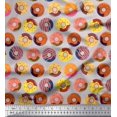 thumbnail image 1 of Soimoi Rayon Fabric Donuts Food Decor Fabric Printed Yard 56 Inch Wide, 1 of 5