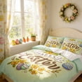 thumbnail image 2 of Easter Festal 3 Piece Bedding Set Cartoon Rabbits and Egg Pattern Microfiber Duvet Cover 2 Pillowcases Soft Breathable Home Decor Accents, 2 of 6