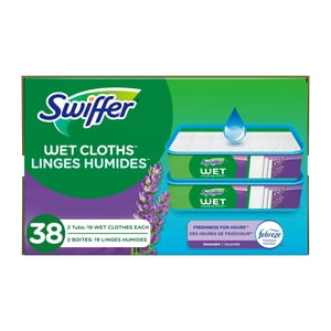 Swiffer Sweep + Mop, Wet Pads Refill, Floor Cleaner, Cleaning Cloths, Lavender, 38 Count
