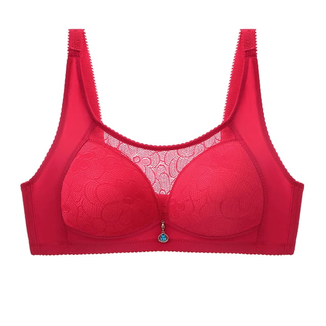 Womans Fashion Bowknot Printing Comfortable Hollow Out Bra Underwear No Rims