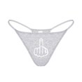thumbnail image 2 of Sexy G-String Thongs for Women Cotton Panties T-back Tangas Finger Pattern Sticker Low Rise Underwear, 2 of 5