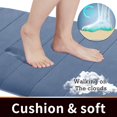 thumbnail image 2 of ORUYROP Memory Foam Bath Mat Large Size, 31.5 x 19.8 Inches,Soft and Comfortable, Super Water Absorption, Non-Slip, Thick, Machine Wash, Easier to Dry for Bathroom Floor Rug, Denim Blue, 2 of 7