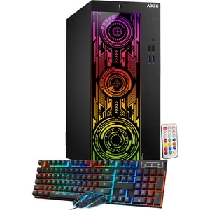 AXOII RGB Gaming PC Desktop Computer, Intel Core i5 Processor Upto 4.1GHz, AMD Radeon RX 550 4GB, 32GB RAM, 1TB NVMe, Wi-Fi, Bluetooth - Windows 11 Pro (Refurbished)