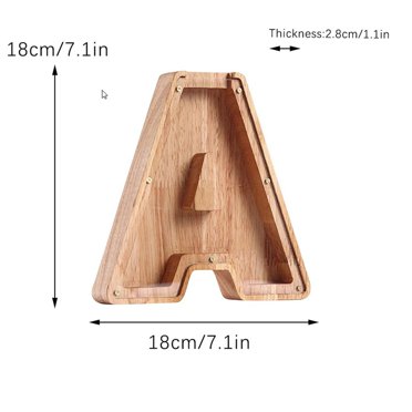 Rbaofujie Cute Room Decor Personalized Wooden Name Money Box Wooden Deposit Box Twenty Six English LettersBack To School Decorations Multi-color