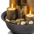 thumbnail image 3 of Alpine Tiered Column Tabletop Fountain w/ 3 Candles, 11 Inch Tall, 3 of 11