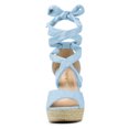 thumbnail image 4 of BLISSFUL STEP Édition Chaussures pour Femmes Espadrilles à Lacets Sandales Compensées à Plateforme Bleu Ciel 7,5, 4 of 7