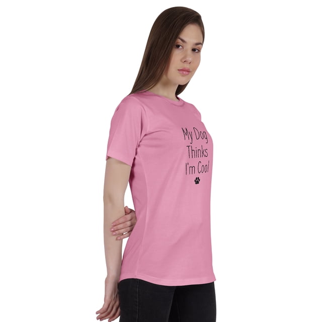 Inkmeso Haut Citation pour Femme Mon Chien Pense Que Je Suis Cool T-Shirt à Imprimé Graphique