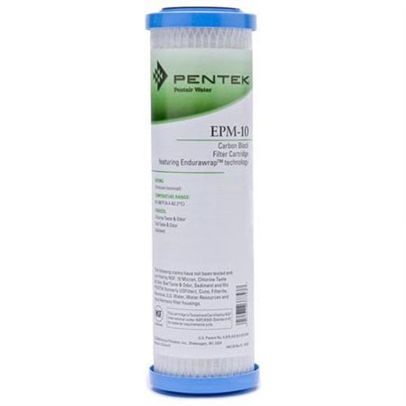 Pentair Pentek EPM-10 Carbon Water Filter, 10-Inch, Under-the-Counter Modified Epsilon Carbon Block Filter Cartridge with Bonded Powered Activated Carbon (PAC) Filter, 2.5" x 10", 10 Micron