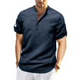 thumbnail image 1 of Kaemgyyd Men's Henley Shirts Stylish Short Sleeve Casual Button Tops Lightweight Solid Color Classic Basic Tee, 1 of 5