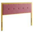 thumbnail image 1 of Modway Tête de Lit en Velours Capitonné Teagan en Or Rose Poussiéreux, 1 of 7