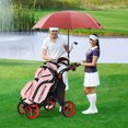 thumbnail image 3 of Gymax Chariot de Golf Pliable à 4 Roues à Pousser et Tirer avec Frein Sac Imperméable Rouge, 3 of 10
