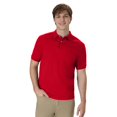thumbnail image 2 of Hanes Mens CottonBlend EcoSmart Jersey Polo With Pocket 2-Pack, 3XL, Deep Red, 2 of 7