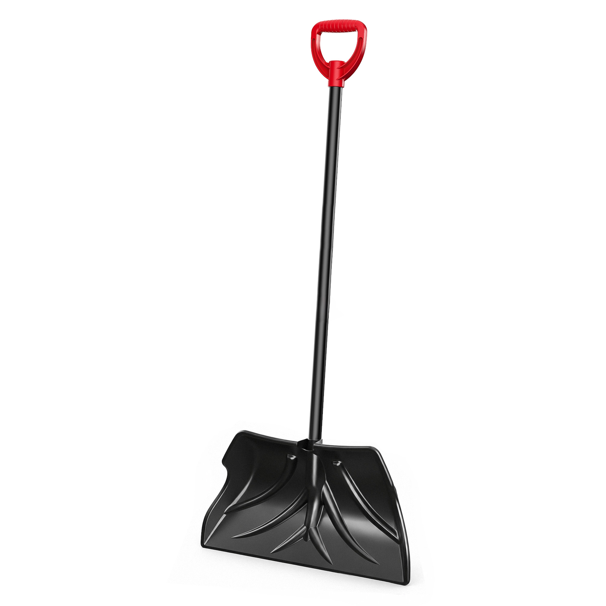Era Eclipse 24-inch Snow Scoop Shovel with Straight Steel Shaft, Black and Red