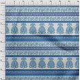 thumbnail image 4 of oneOone Georgette Viscose Medium Blue Fabric Asian Block Craft Projects Decor Fabric Printed By The Yard 42 Inch Wide, 4 of 4