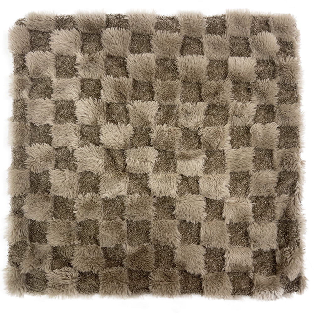 Housse de coussin décoratif Mainstays, à carreaux, 18 x 18 po, Checker Teddy, brun