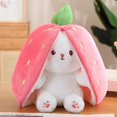 thumbnail image 1 of 18cm Cosplay Strawberry Carrot Rabbit Plush Toy Stuffed Creative Bag into Fruit Transform Baby Cuddly Bunny Plushie Doll For Kid 18cm Strawberry Rabbit, 1 of 6