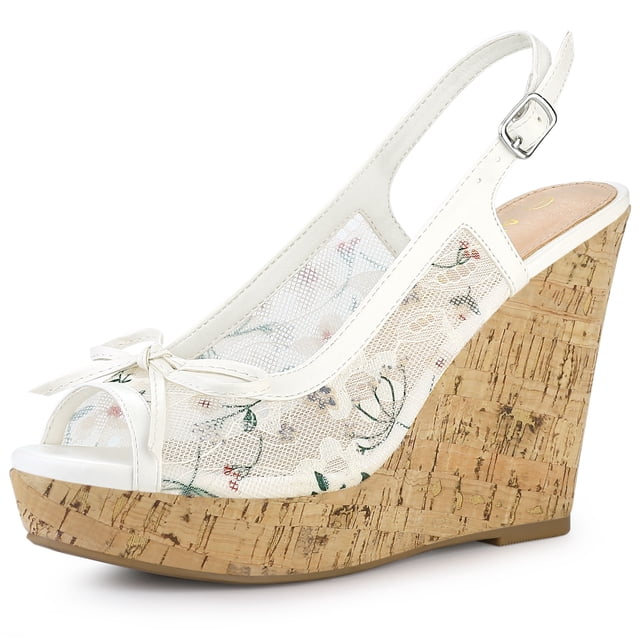 BLISSFUL STEP Women's Lace Platform Wedges Wedge Heels Sandals