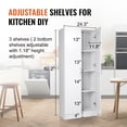 thumbnail image 3 of KFFKFF Kitchen Pantry Cabinet, 60" High Food Storage Unit, 110LBS Independent Storage Cupboard with Trio of Shelves (Two Modifiable), Crafted from Engineered Wood, Practical Pantry for Kitchen, 3 of 9