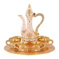 thumbnail image 2 of European Set Metal Glass Jug Set Serveware Antique Turkish Set Vintage Aureate White, 2 of 9