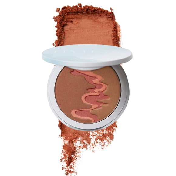 Flyte.70 Color Back Burnished Bronze Facial Powder - Face Makeup Setting Powder Blendable with Moisturizing Squalene Bronzer Foundation Long Lasting Shimmer Contour Makeup Sun Kissed Tan Look 3 Shades