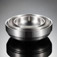 thumbnail image 3 of 304 Stainless Steel Double Thick Metal Rice Cereal Bowls Double Walled Ice Cream Soup Bowls Heat Insulated Mixing Bowl, 3 of 8