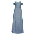 thumbnail image 4 of Gspmoly Robes pour Femmes, Mode Femme Été Ourlet Satiné Col en V Manches Courtes Robe à Paillettes Robes de Mariage pour Femmes Offres des Fêtes, 4 of 6