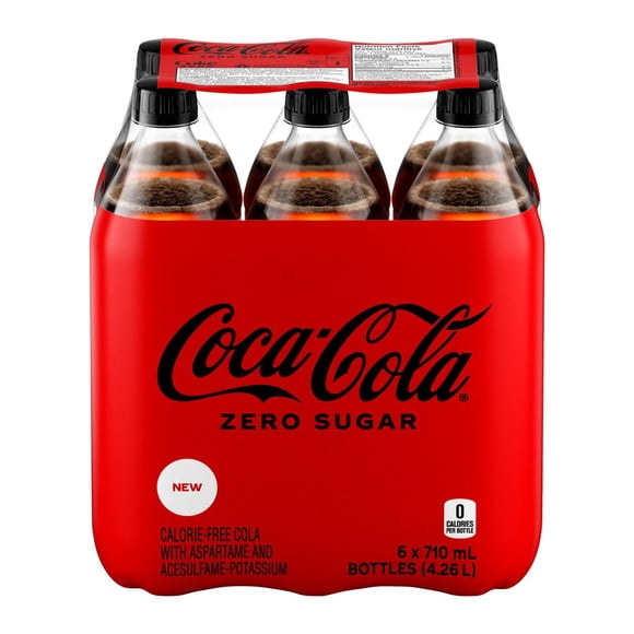 Coca-Cola Zéro Sucre Bouteilles, 710 ml, Lot de 6