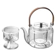 thumbnail image 1 of Glass Teapot, Stovetop Tea Pot, Teapots, 1000ml Tea Pots with Removable Infuser, Hand Blown Tea Pot, Borosilicate Glass Teapot for Stovetop , - Transparent Clear, 1 of 8