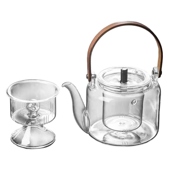 Glass Teapot, Stovetop Tea Pot, Teapots, 1000ml Tea Pots with Removable Infuser, Hand Blown Tea Pot, Borosilicate Glass Teapot for Stovetop , - Transparent Clear