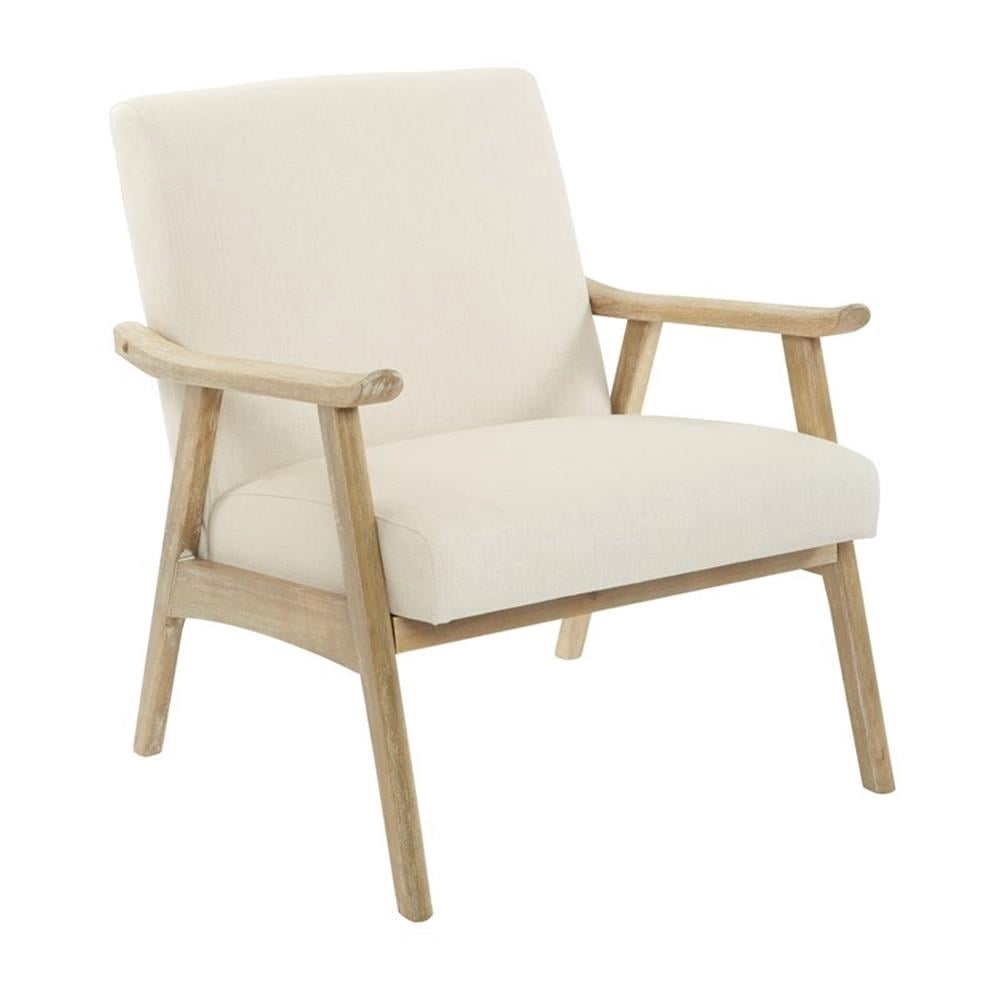 Chaise Weldon en Tissu Crème Lin avec Cadre Fini Brossé