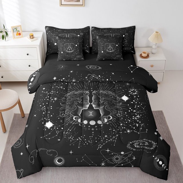 Ensemble de couette d'astrologie du zodiaque YST, 7 Pcs, céleste, jumeau