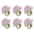 thumbnail image 1 of Artificial Flowers Garland Buckle Wreath Ring Cloth Durable Home Decor Table Decor 6Pack Champagne Rose Napkin Clasp, 1 of 19