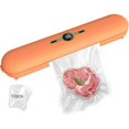 thumbnail image 1 of Dusknt Under $5 Vacuum Sealer Orange, Vacuum Food Sealing Machine New Automatic One Operation Sealing Machine Suction Power Lcd Display with 10 Storage Bags, Clearance Sales Today! Deals Prime!, 1 of 5