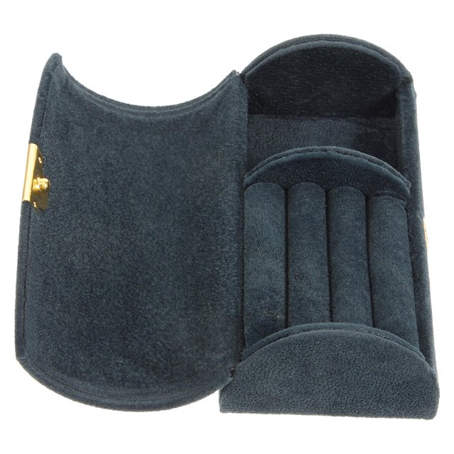 WASHWEPE Travel Size Jewelry Case Dark Blue Jewelry Organizer With Scratch Protection 1Set