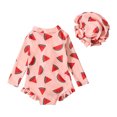 thumbnail image 4 of DecSea Baby Girls Cute One Piece Swimsuit UPF 50+ Floral Print Zipper Long Sleeve Ruffled Swimwear Bathing Suit, 4 of 9
