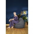 thumbnail image 2 of Gouchee Home Alfa Charcoal Bean Bag Chair – Soft Velour Polyester Fabric with Polystyrene Bead Filling, Suitable for Adults and Teens, Lightweight & Portable Seating for Dorm or Living Room, 2 of 7