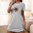 thumbnail image 2 of Birdeem Chemises de Nuit pour Femmes Chemise de Nuit Courte Surdimensionnée pour Femmes Robe Imprimée à Col Rond et Manches Courtes, 2 of 12