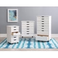 thumbnail image 4 of Craydon Six-Drawer Rolling Storage Cart, Whitewash, 4 of 8