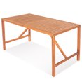 thumbnail image 1 of Gymax Rectangular Acacia Wood Dining Table 4-6 Person Patio 2'' Umbrella Hole Natural, 1 of 5