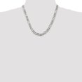 thumbnail image 3 of Diamond2Deal 925 Sterling Silver Rhodium-plated 7.75 mm Figaro Chain Necklace for Mens 26", 3 of 7