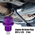 thumbnail image 2 of Unique Bargains 2 Set M12x1.25 Oil Drain Plug Magnetic Aluminum Alloy with 2 Washer for Car Motorcycle Purple, 2 of 7