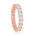 thumbnail image 2 of Daily Delight TheJewelryHut Designer Sterling Silver 3mm CZ Eternity Band Ring - Rose Gold Plated, 2 of 2