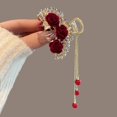 thumbnail image 3 of 1 Pcs Épingle à Cheveux Rose à Perles avec Pompon Pince à Cheveux Femme Griffe Accessoires pour Cheveux Couvre-Chef, 3 of 5
