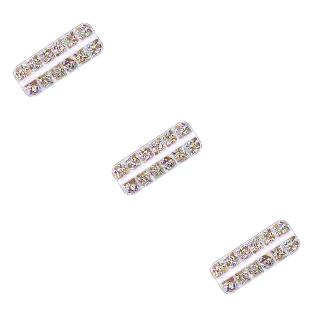 QualitChoice 1 Bag Glass Crystal Special-shaped Eye-catching Flat Bottom Easy to Paste Perfect Match Nail Rhinestones for Mobile Phone Heteromorphic 240pcs 3Set