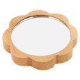 thumbnail image 2 of Wood Framed Makeup Mirror, Handheld Wooden Cosmetic Mirror Fashionable  for Lady for Daily Life, 2 of 7