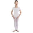 thumbnail image 1 of CHICTRY Filles Enfants Justaucorps de Gymnastique Basique à Manches Courtes Extensible Ballet Danse Justaucorps Haut Blanc 4, 1 of 7